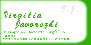 virgilia javorszki business card